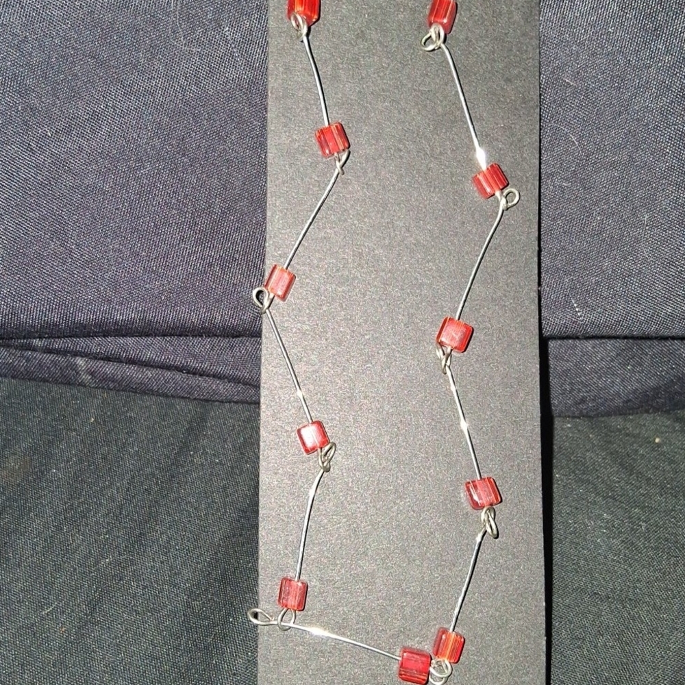 Handmade Elegant Red Beaded Necklace